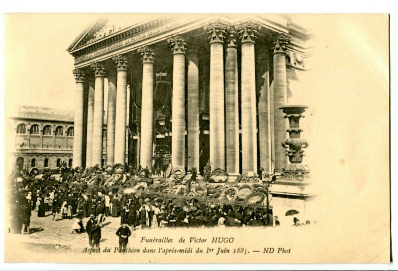 Carte postale ancienne Figure famous funeral of victor hugo in paris 1er june 1885 à Paris 5e