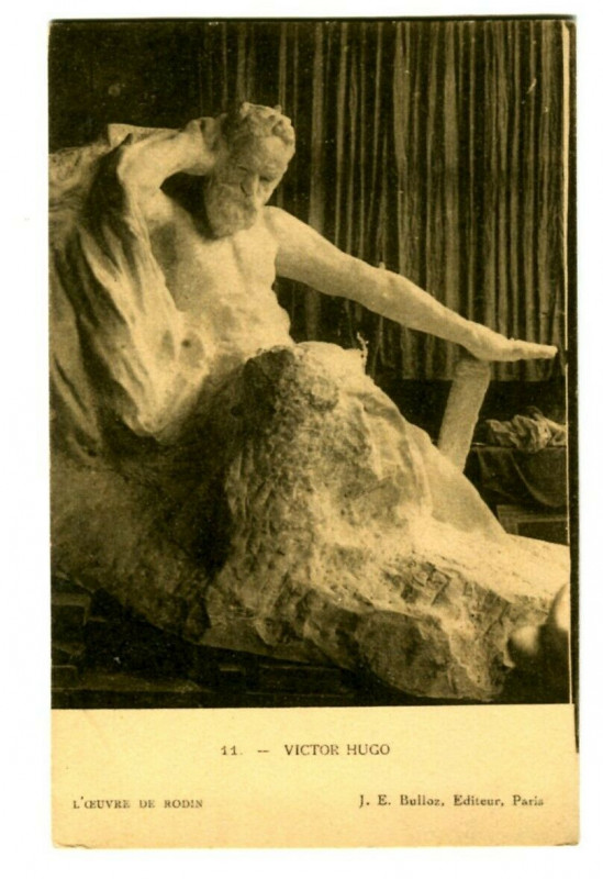 Carte postale ancienne Victor hugo famous figure by rodin