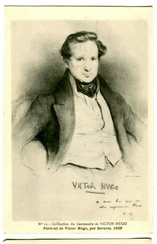 Carte postale ancienne Famous character victor hugo portrait 1829