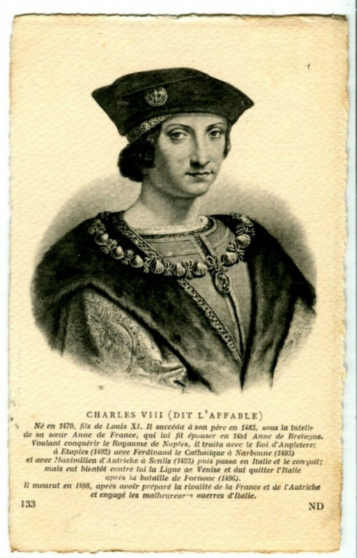 Carte postale ancienne Famous character charles viii said the affable