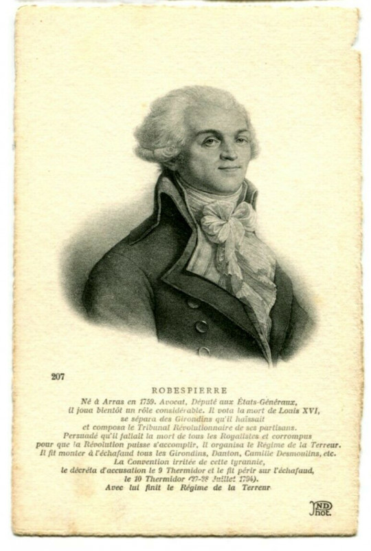 Carte postale ancienne Figure famous robespierre