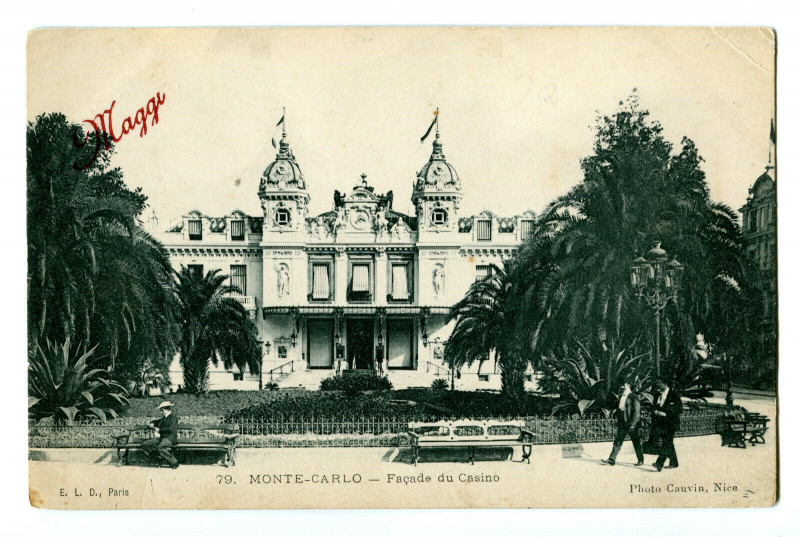 Carte postale ancienne 06 Alpes-maritimes mounted-carlo facade du casino advertising card