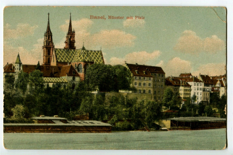 Carte postale ancienne Switzerland northwest Basel münster mit pfalz