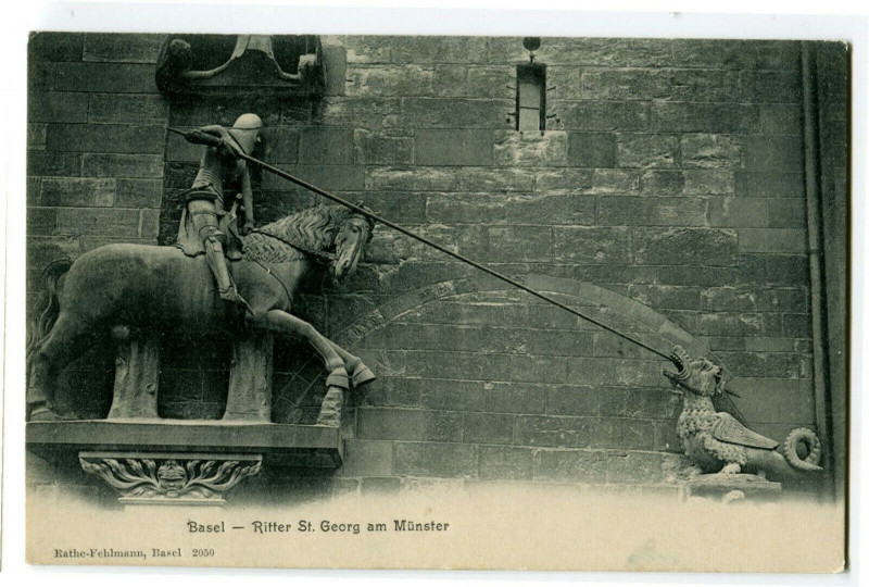 Carte postale ancienne Switzerland northwest Basel ritter st georg am münster