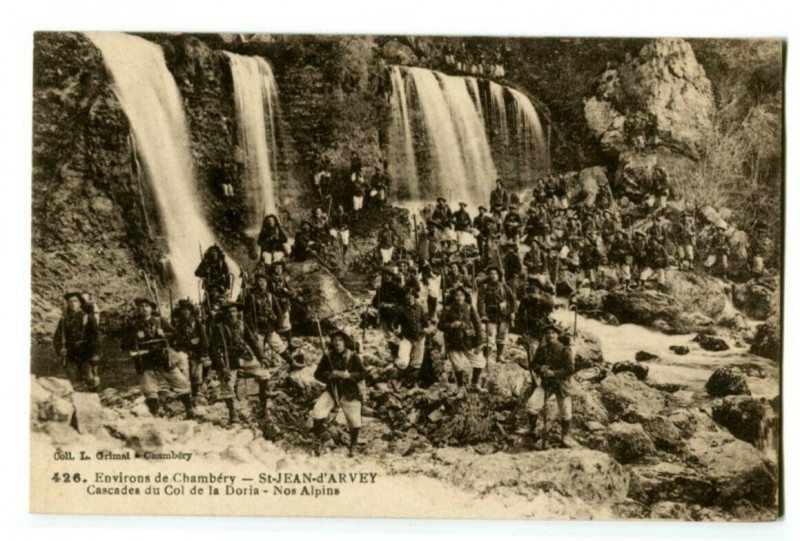 Carte postale ancienne 73 savoie vicinity of Chamberry st jean d' Arvey cascade du col de la doria