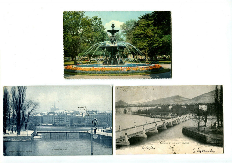 Carte postale ancienne Switzerland lake Geneva Geneva lot of 3 cards