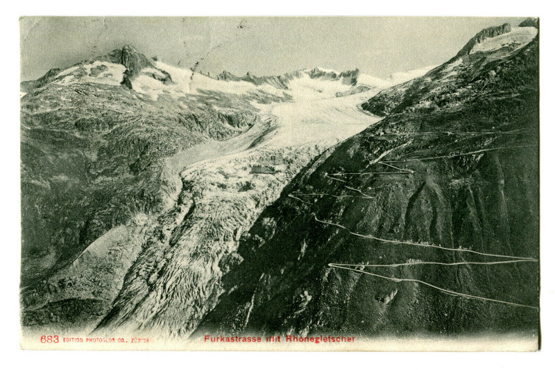 Carte postale ancienne Switzerland lemanic furkastrasse mit rhonegletscher glacier rhone
