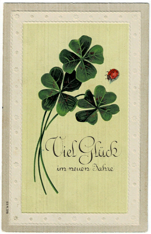 Carte postale ancienne Fantaisie holidays good year viel gluck im neuen jahre relief card