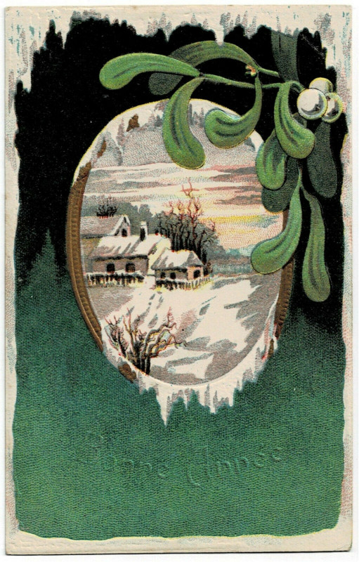 Carte postale ancienne Fantaisie party happy new year landscape relief card