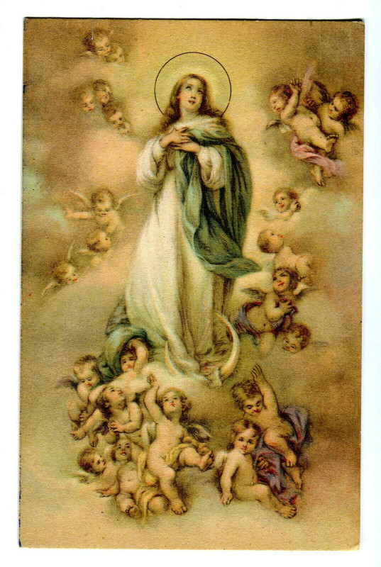Carte postale ancienne Fantaisie religion religious character and angels illustration