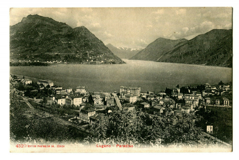 Carte postale ancienne Switzerland ticino lugano paradiso