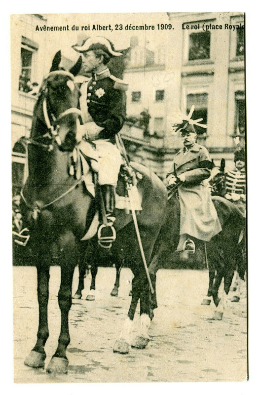 Carte postale ancienne Belgium famous character advent of king albert place royale
