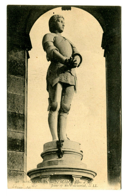 Carte postale ancienne 76 seine-maritime Bonsecours character famous joan of arc statue