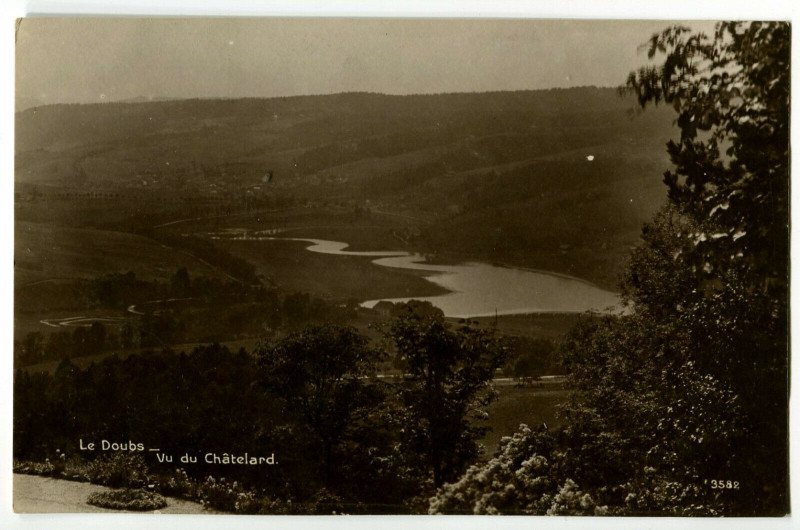 Carte postale ancienne Switzerland lake Geneva the Doubs vu du Châtelard card-photo