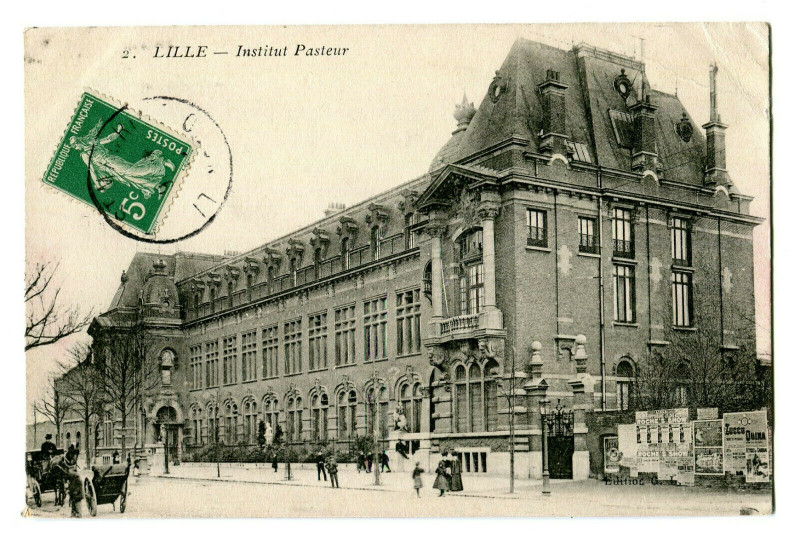Carte postale ancienne 59 nord lille Institut pasteur animated