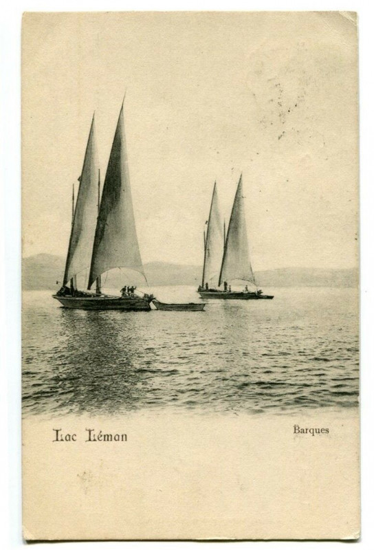 Carte postale ancienne Switzerland lake Geneva lake Geneva boats boats