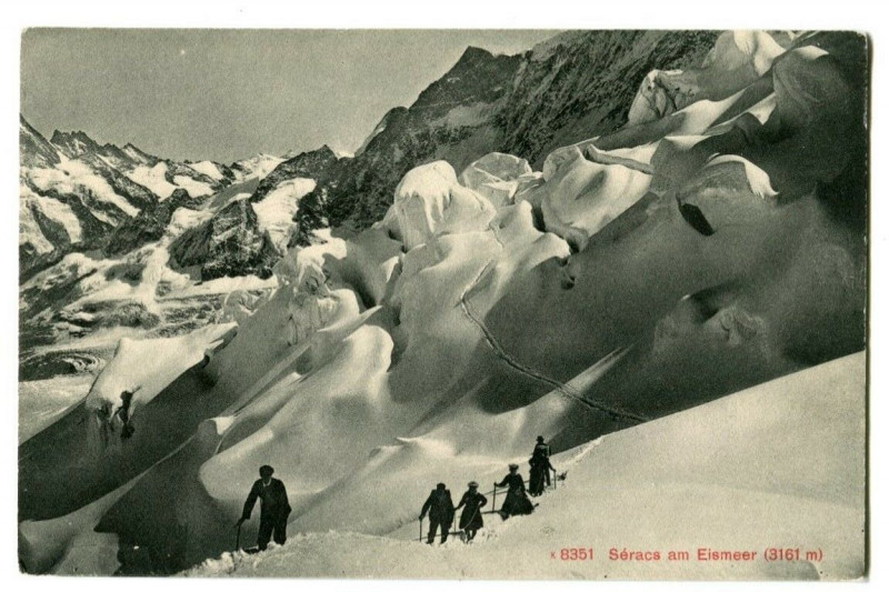 Carte postale ancienne Switzerland mittelland séracs am Eismeer animated