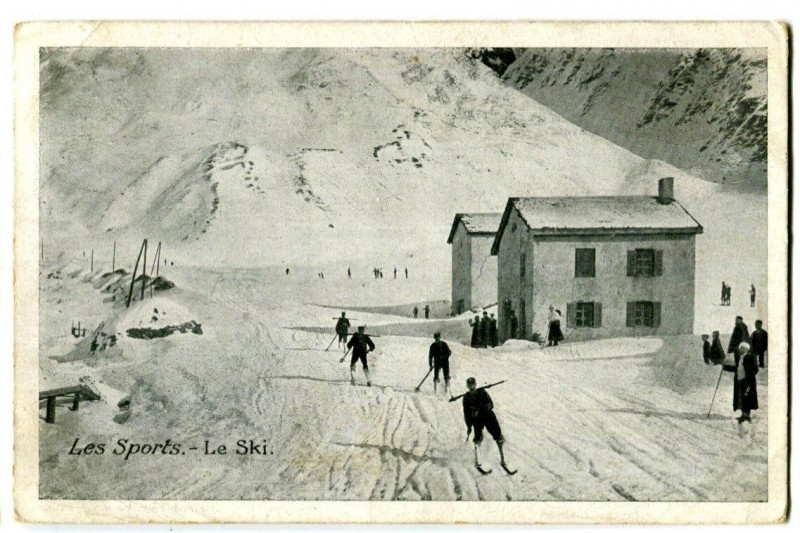 Carte postale ancienne Winter sports sports skiing animated