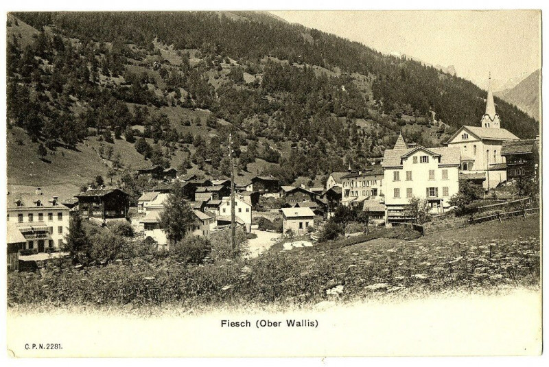 Carte postale ancienne Switzerland lemanic Fiesch wallis ober