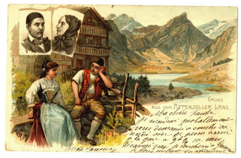 Carte postale ancienne Illustration eastern switzerland gruss aus dem appenzeller land