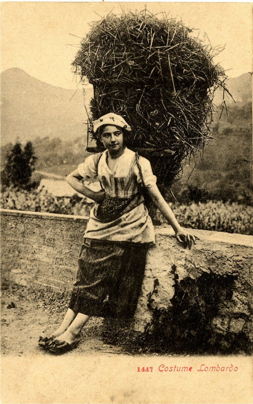Carte postale ancienne Italy lombardy costume folklore à Lor
