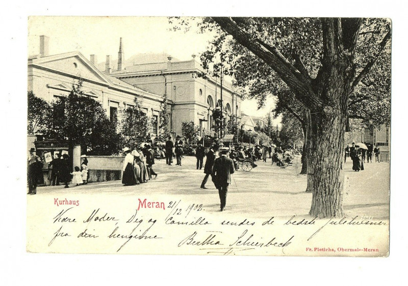 Carte postale ancienne Italy trentino Alto Adige meran merano kurhaus animated