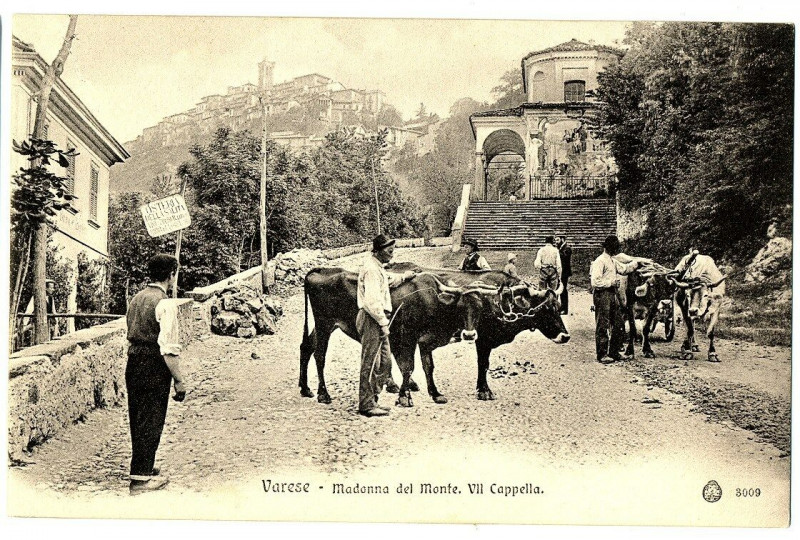 Carte postale ancienne Italy lombardia varese madonna del monte vii capella animation