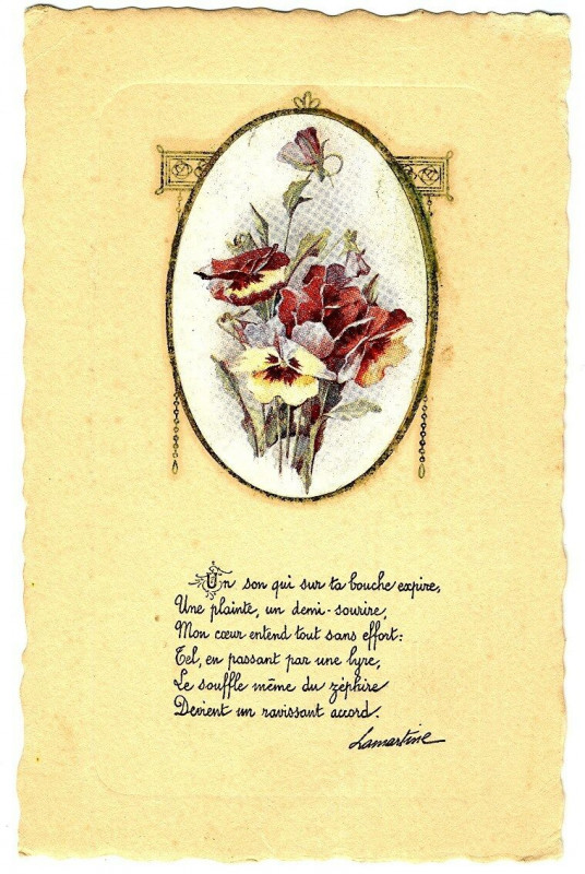 Carte postale ancienne Fantaisie flowers lamartine imprints fantasy postcard