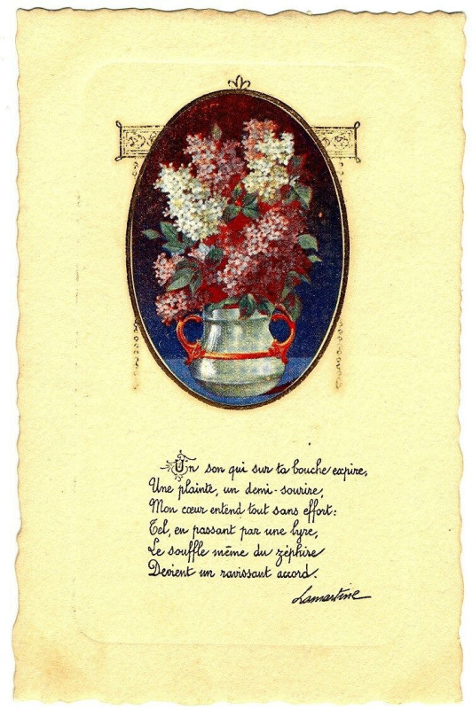 Carte postale ancienne Fantaisie flowers lamartine imprints fantasy postcard