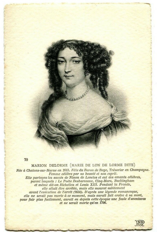 Carte postale ancienne Figure famous marion delorme à Lor