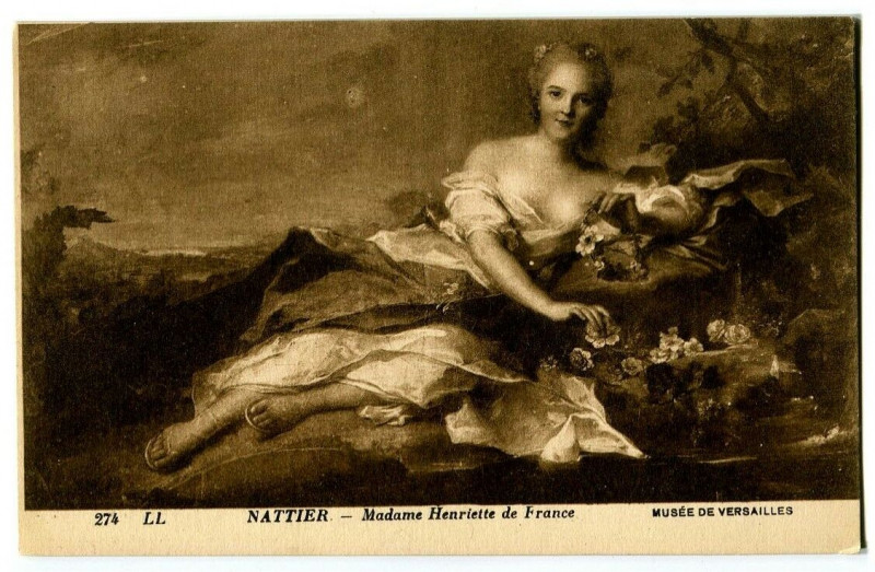 Carte postale ancienne Famous character madame Henriette de France nattier painting