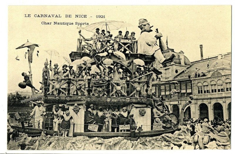 Carte postale ancienne 06 Alpes-maritimes carnaval de nice nautical tank sports animations