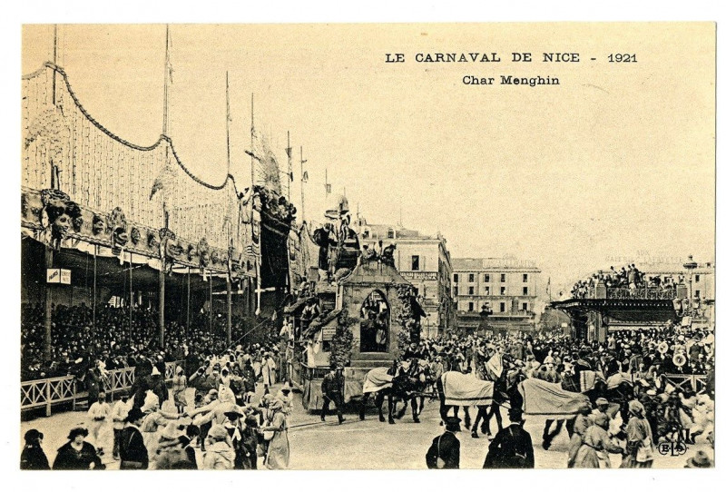 Carte postale ancienne 06 Alpes-maritimes carnaval de nice char menghin animations