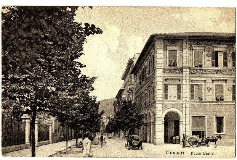 Carte postale ancienne Italy liguria corso dante animation chiavari