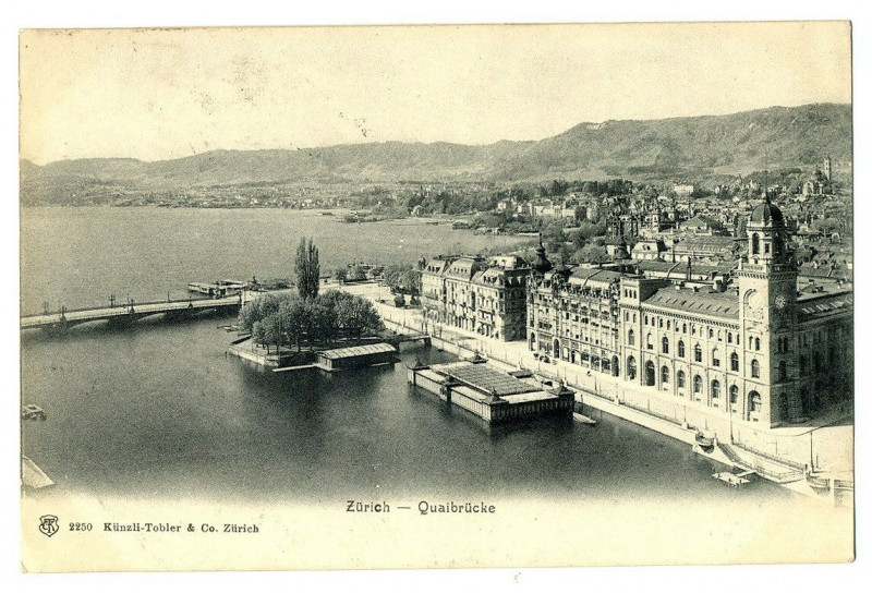 Carte postale ancienne Switzerland zürich quaibrücke