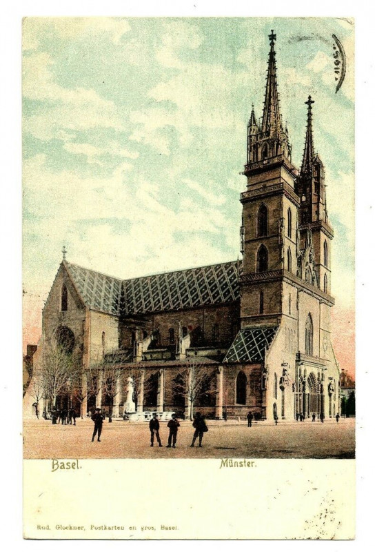 Carte postale ancienne Switzerland northwest Basel münster animated