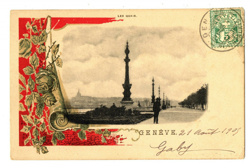 Carte postale ancienne Switzerland lake Geneva Geneva wharves