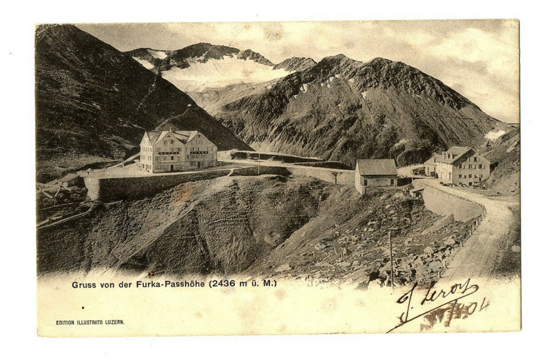Carte postale ancienne Central switzerland gruss von der Furka-passhöhe
