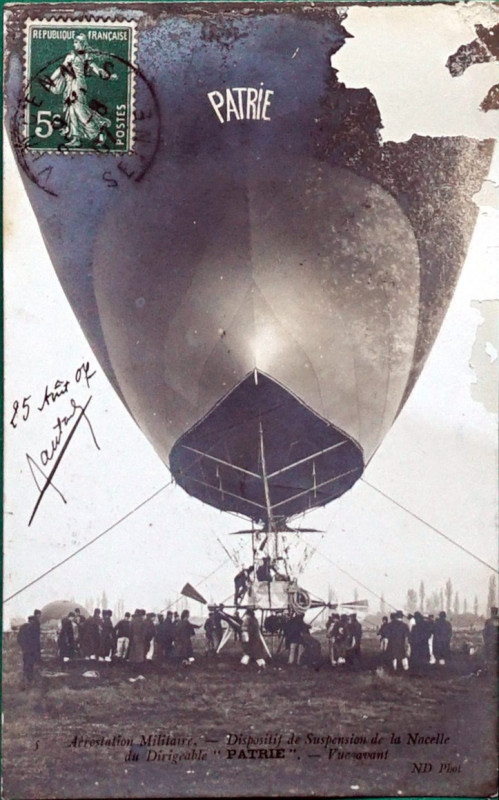 Carte postale ancienne Dirigeable patrie aout 1907 1008330