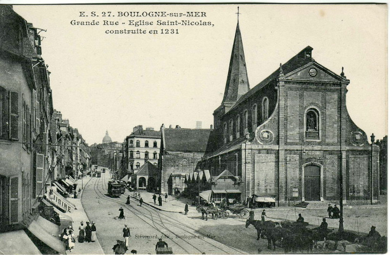 Carte postale ancienne Eglise Saint-Nicolas de Boulogne à Saint-Martin-Boulogne
