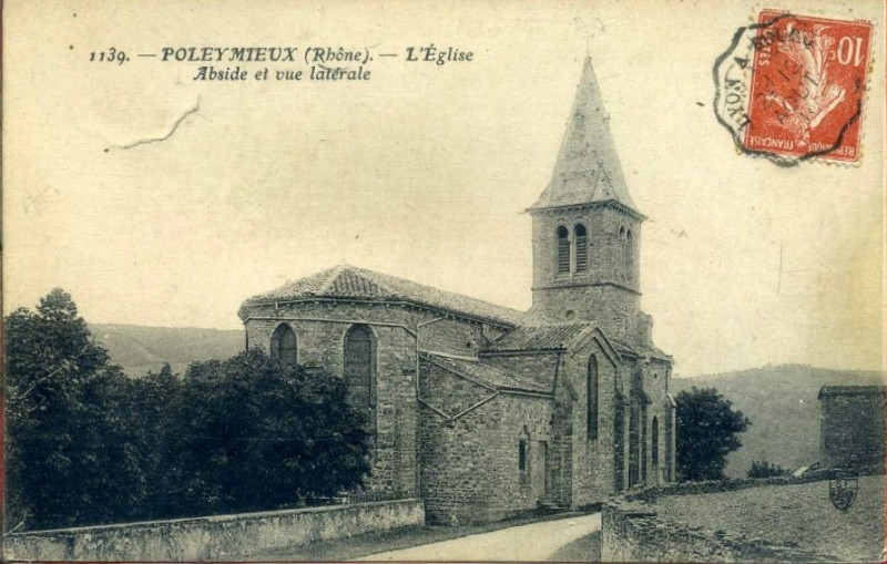 Carte postale ancienne Poleymieux (Rhône) -Eglise 8