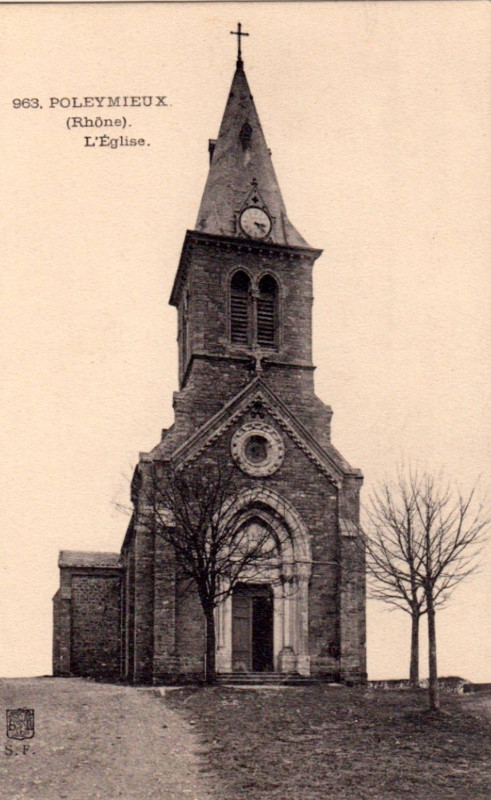 Carte postale ancienne Poleymieux (Rhône) -Eglise 3