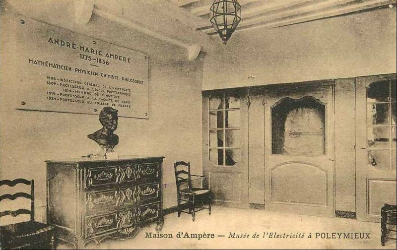 Carte postale ancienne Poleymieux (Rhône) - Musée Ampère 15