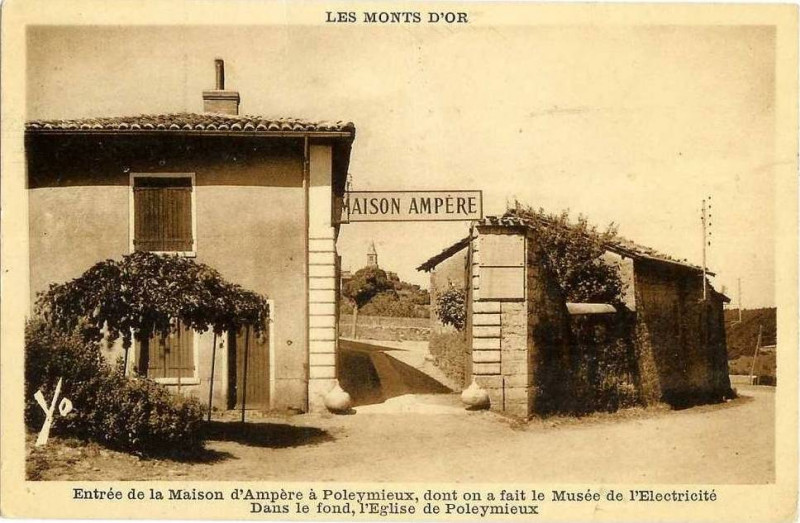 Carte postale ancienne Poleymieux (Rhône) - Musée Ampère 1
