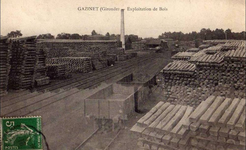 Carte postale ancienne Gazinet - Usine à bois 3