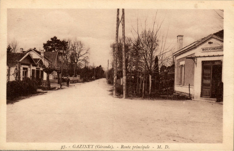 Carte postale ancienne Gazinet - route principale