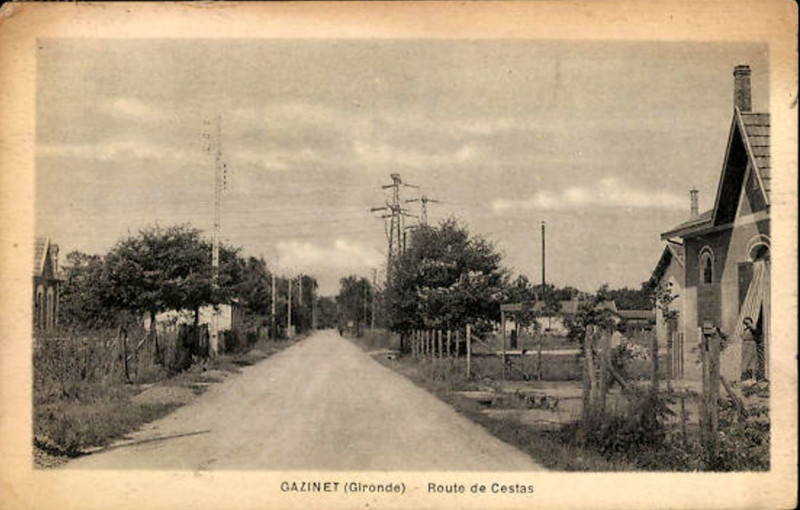 Carte postale ancienne Gazinet - route de Cestas