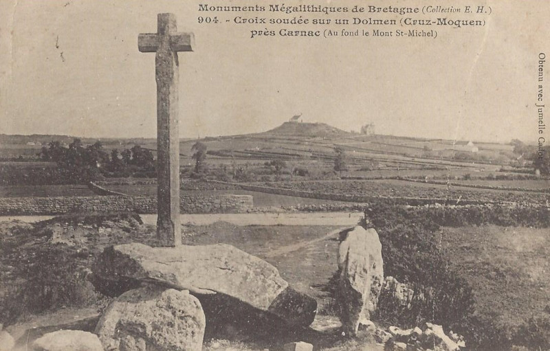 Carte postale ancienne Dolmen de Cruz-Moquen (Cruz-Menquen today), Carnac à Carnac