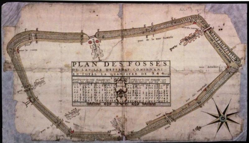 Carte postale ancienne Plan fossés depernay 1008042 à Épernay