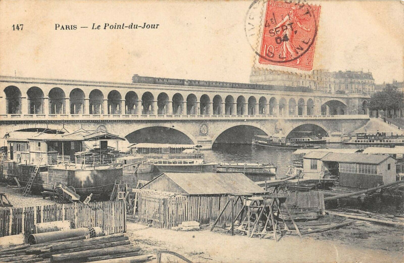 Carte postale ancienne Le Point-du-Jour à Paris 16e